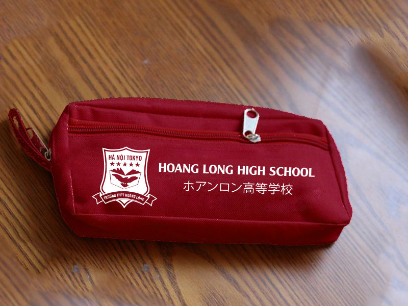 Sản xuất túi đựng bút quà tặng trường Hoàng Long Hà Nội - Tokyo